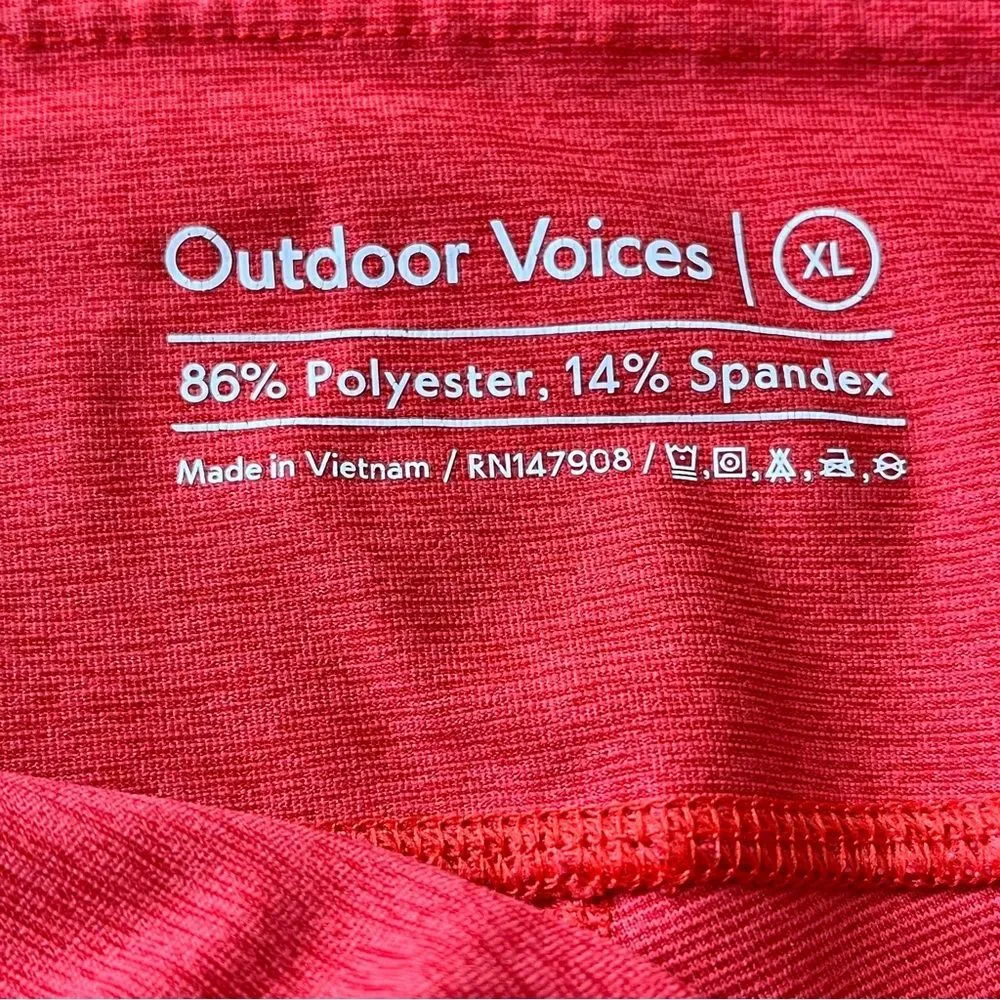 Outdoor Voices Pink Coral Pull-On Athletic Performance Biker Shorts Size XL